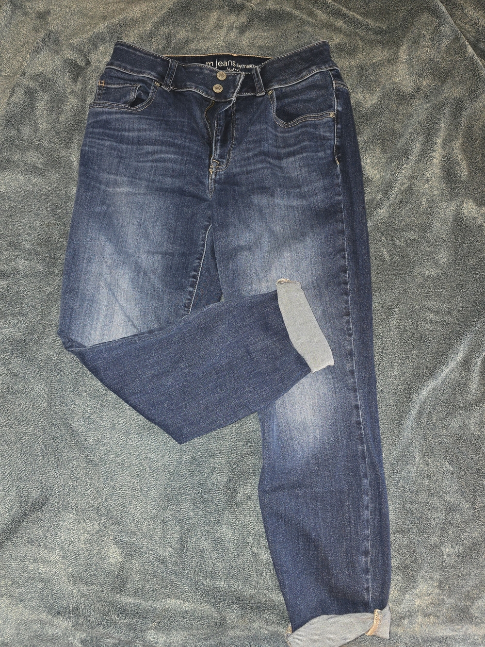 Maurices Women's Dark Blue Cropped Capri Boyfriend Jeans